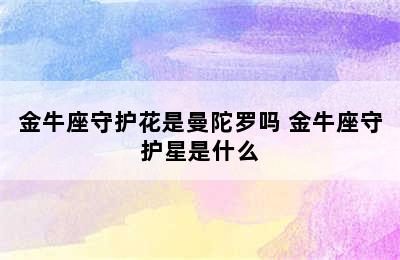 金牛座守护花是曼陀罗吗 金牛座守护星是什么